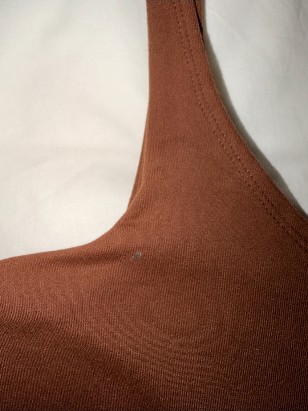 TNA Rust Brown Ribbed Crop Tank - Picture 5 of 5